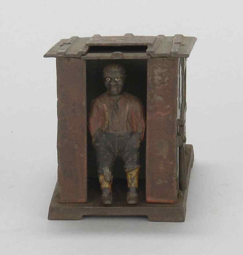 Appraisal: CAST IRON MECHANICAL CABIN BANK''Late th Early th CenturyMade by