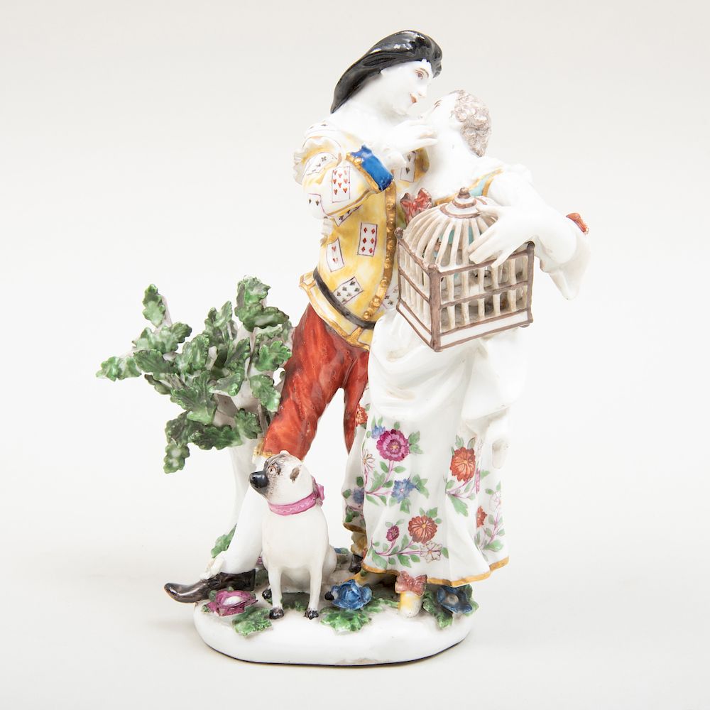 Appraisal: Meissen Group of Scaramouche and Columbine Meissen Group of Scaramouche