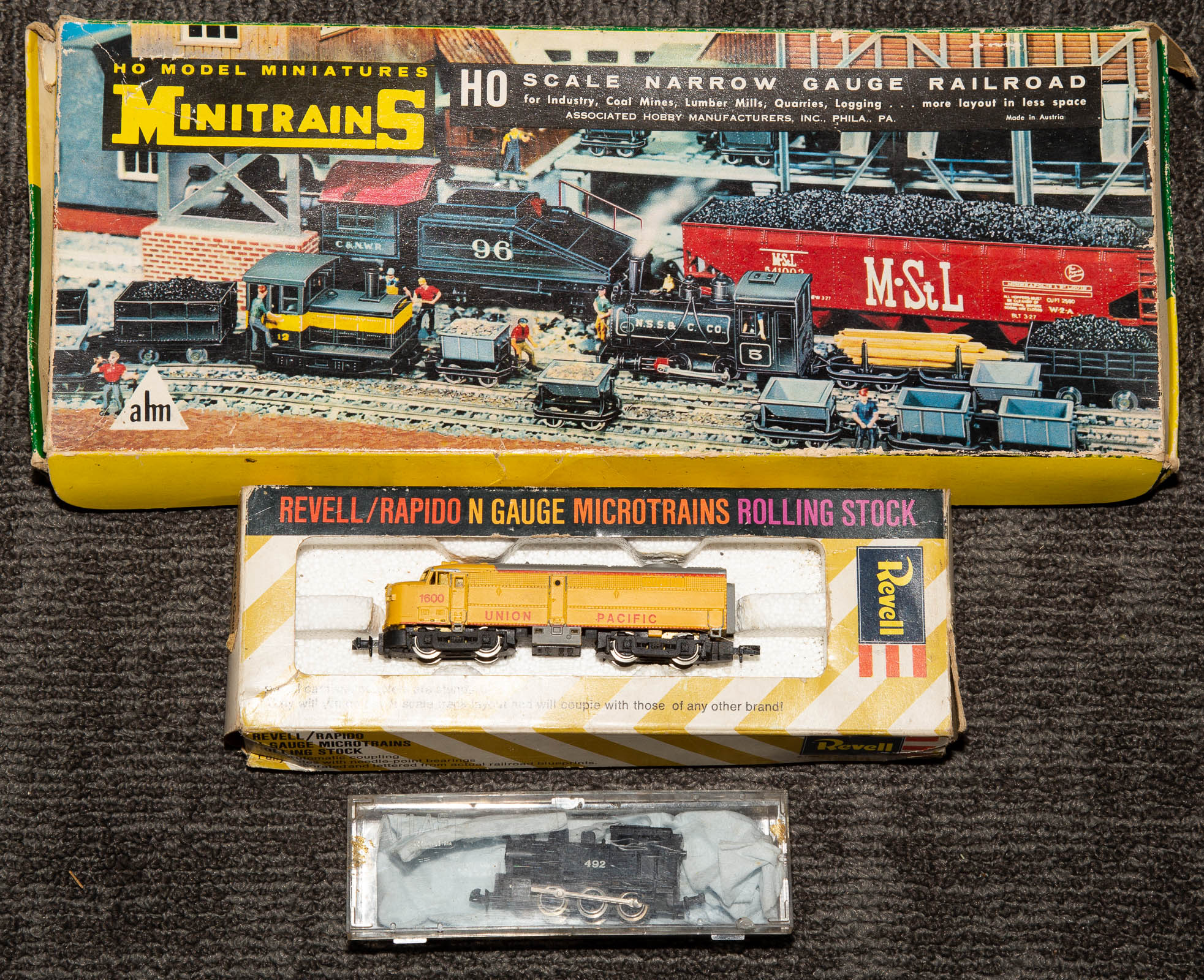 Appraisal: ASSORTED N SCALE TRAINS Includes AHM coal transport set Revell