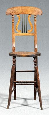 Appraisal: Lyre-back stool tablet and lyre back caned oval seat turned