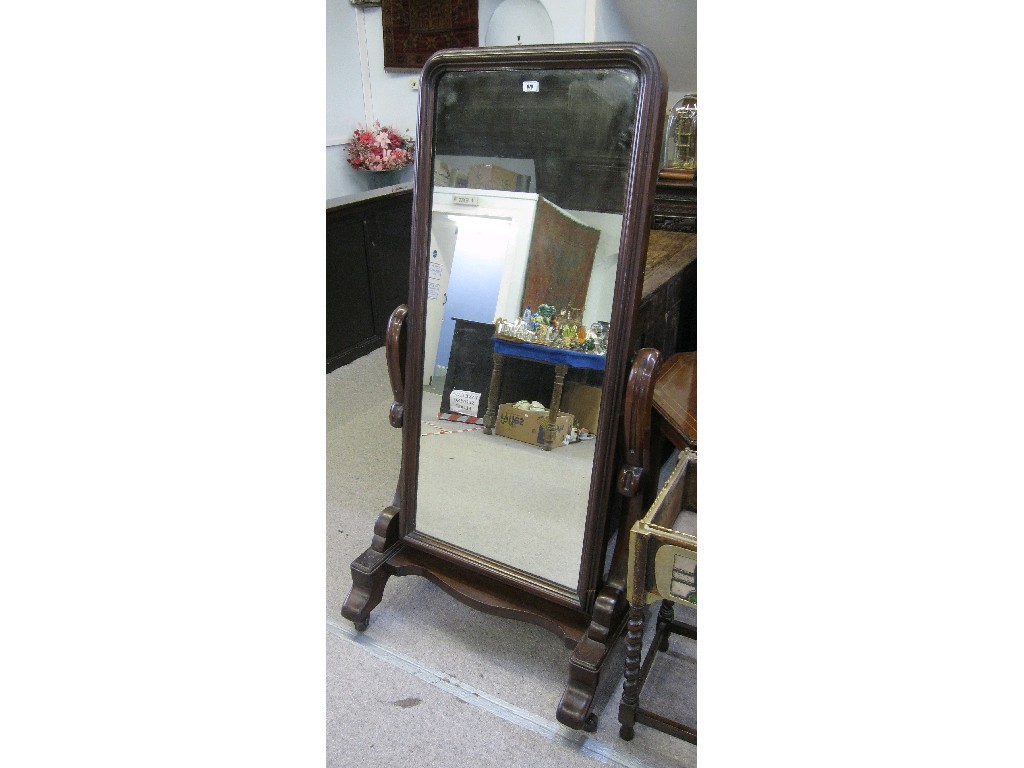 Appraisal: Victorian mahogany cheval mirror