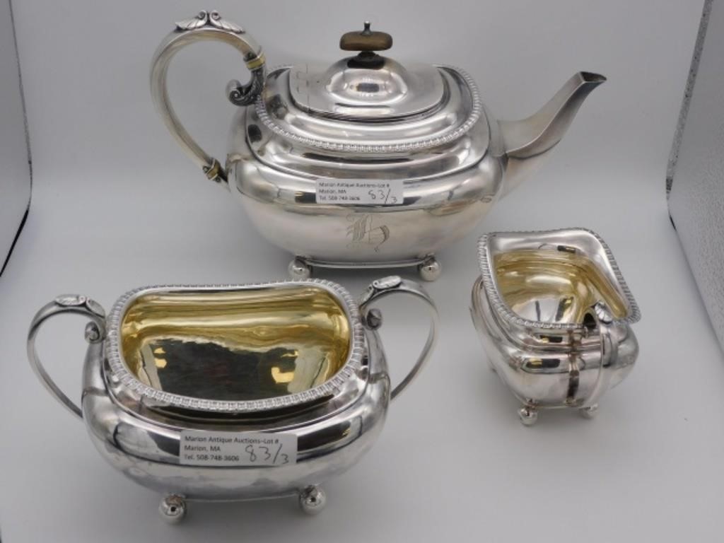 Appraisal: ball footed Sheffield marked JR possibly James Ramsey teapot high