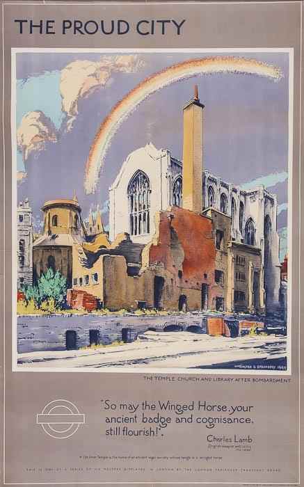 Appraisal: SPRADBERRY Walter E - THE PROUD CITY Temple church lithograph