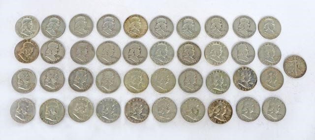 Appraisal: lot of Walking Liberty and Franklin half dollars P S