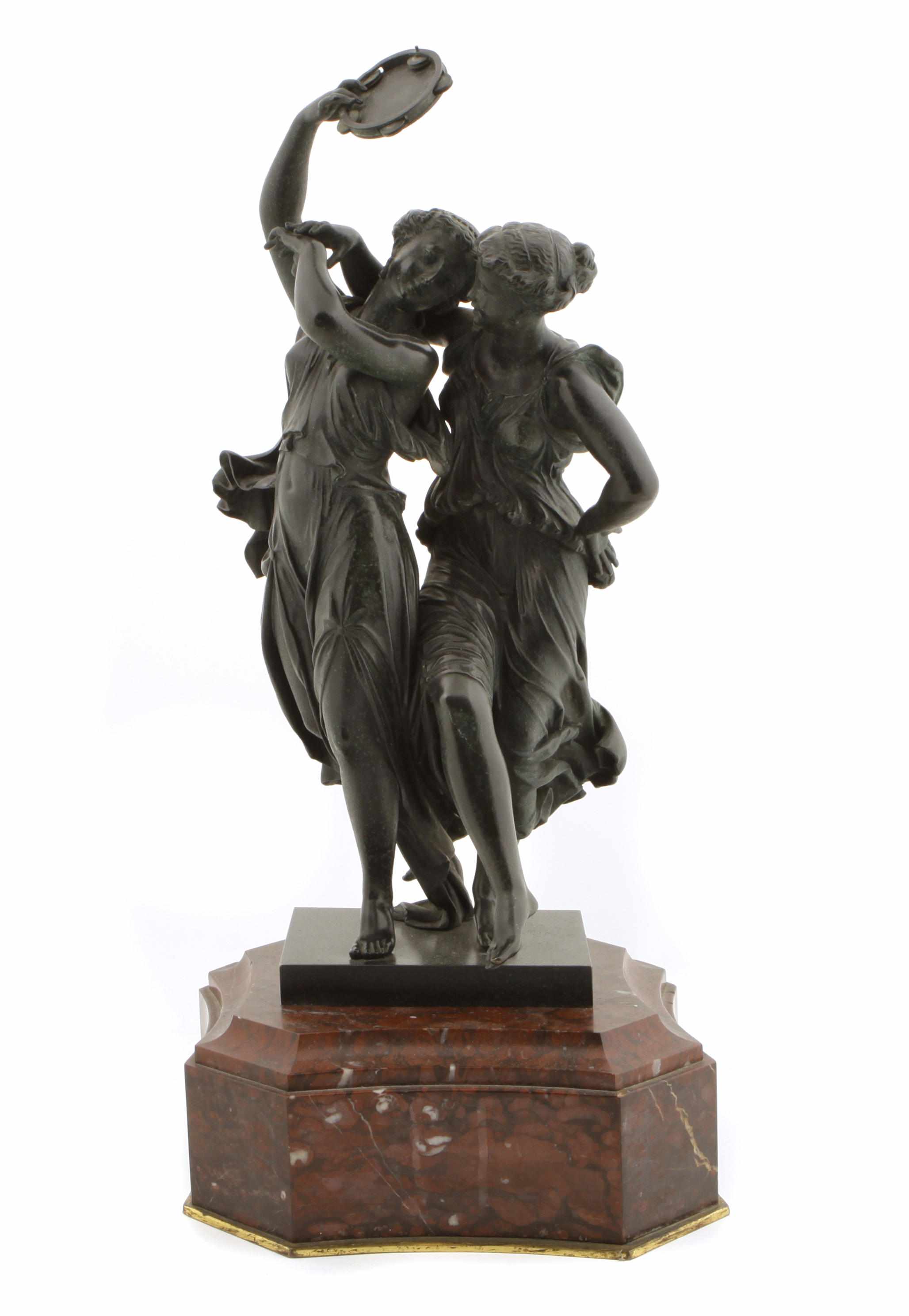 Appraisal: A French patinated bronze of two dancing figures with a