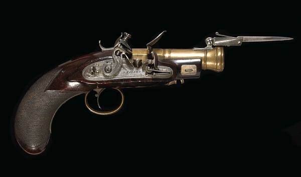 Appraisal: An English flintlock bayonet pistol by Alexander Wilsonearly th century