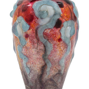 Appraisal: Camille Faur French - Vase enameled bronze signed 'C FAURE