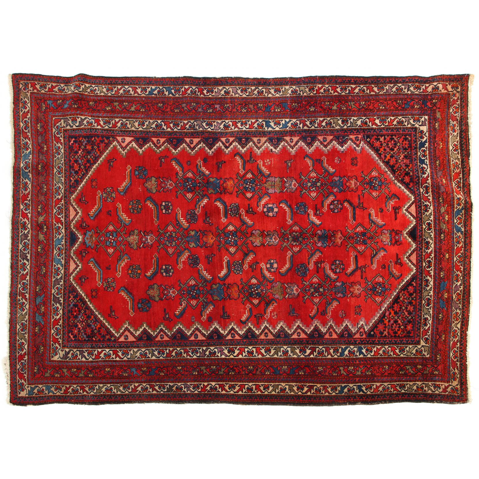 Appraisal: Semi Antique Persian Malayer Area Rug circa the red field