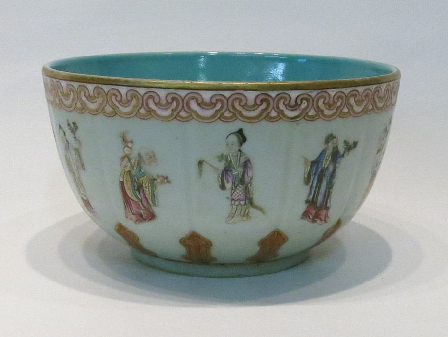 Appraisal: CHINESE QING PORCELAIN BOWL with hand painted ruyi lip edge