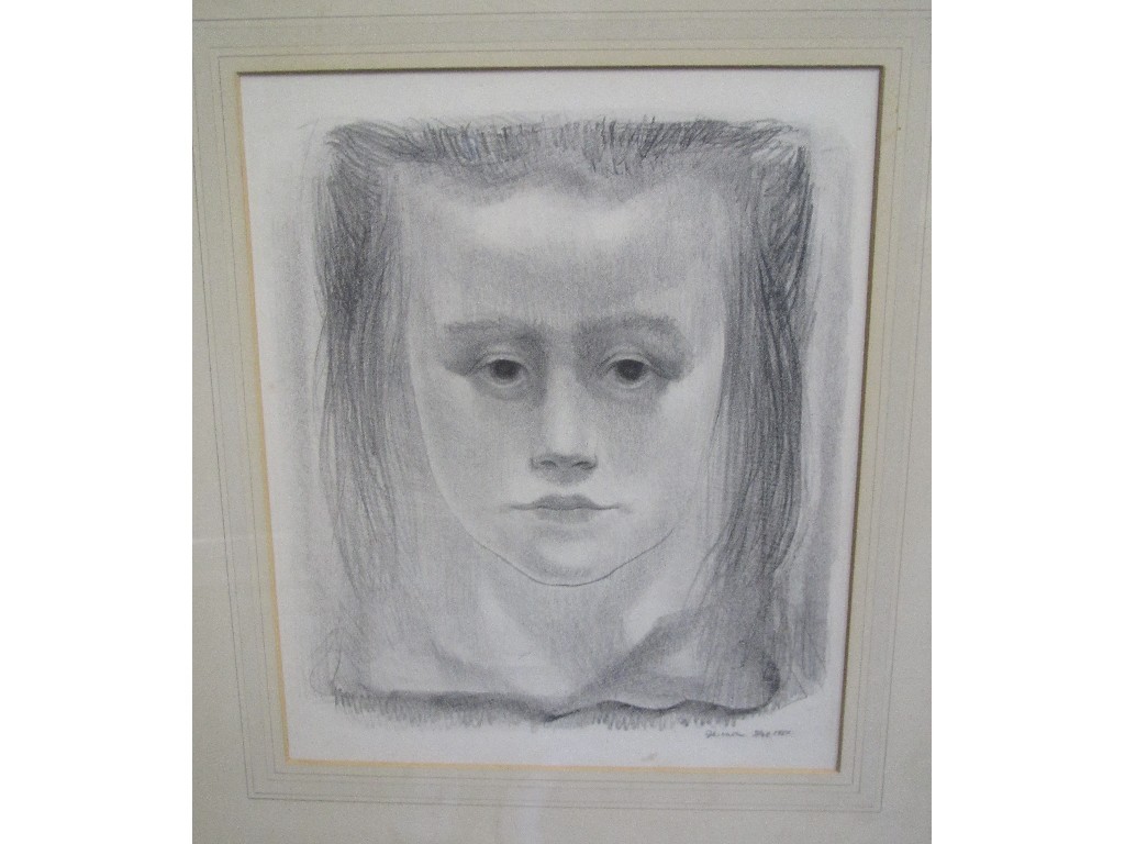 Appraisal: Lithograph portrait of a girl indistinctly signed and numbered and