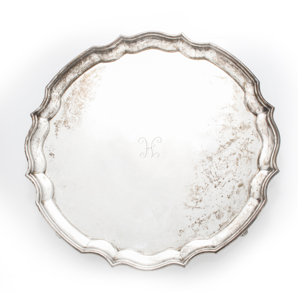 Appraisal: A modern salver Sheffield of circular form moulded border engraved