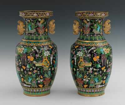 Appraisal: A Pair of Large Chinese Cloisonne Vases Apprx - H