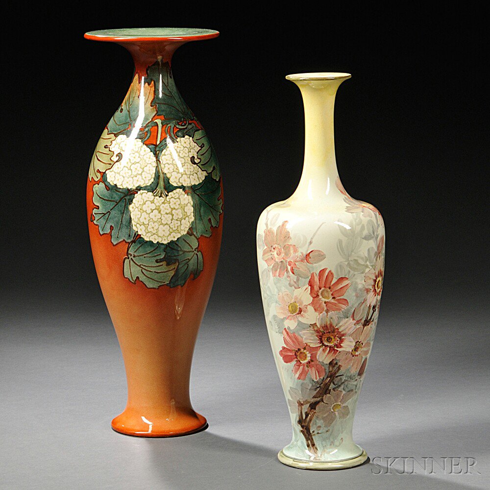 Appraisal: Two Doulton Lambeth Faience Vases England late th century each