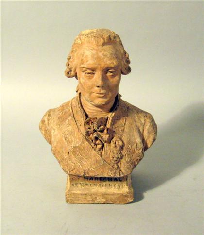 Appraisal: French terracotta bust of the Comte de Rochambeau th century