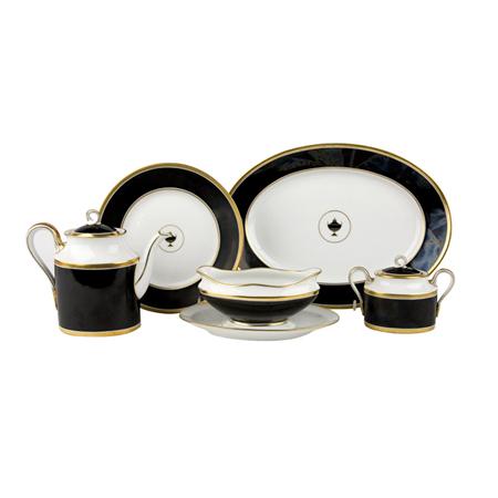 Appraisal: Ginori Gilt and Black Decorated Porcelain Dinner Service Estimate -