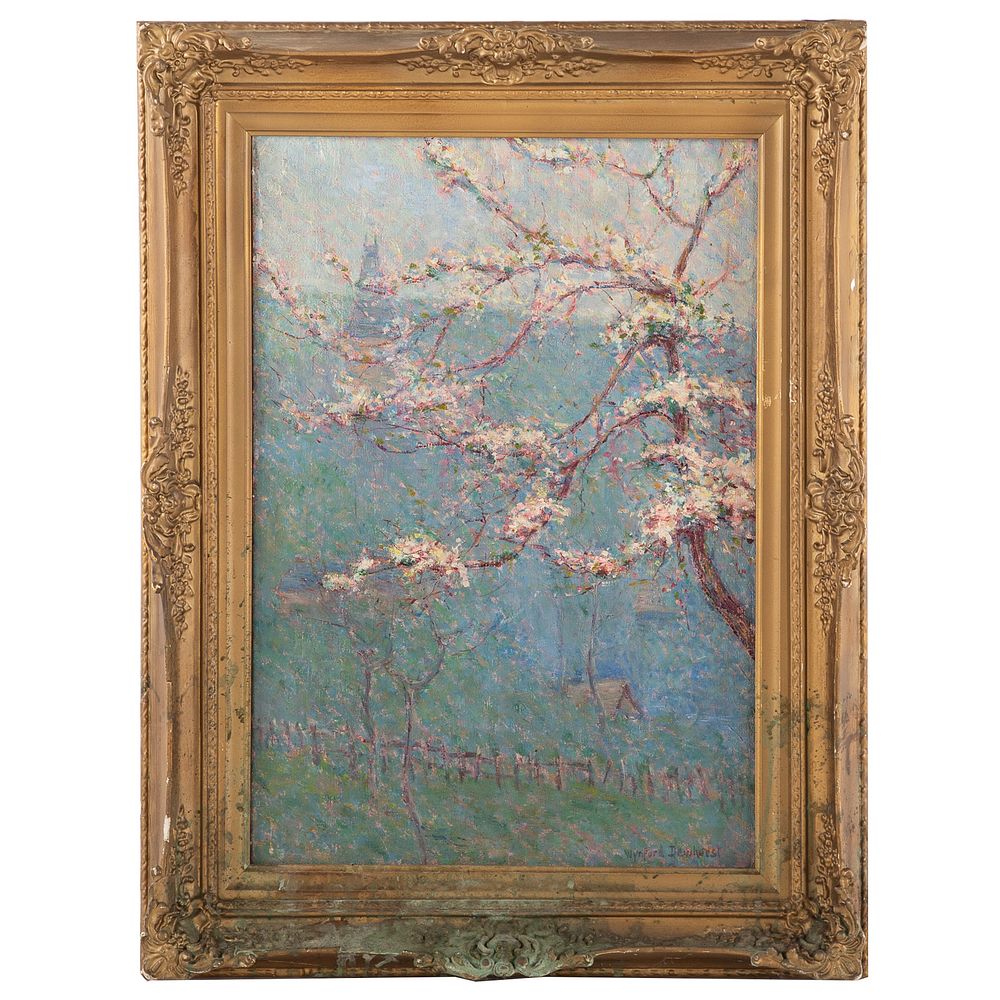 Appraisal: Wynford Dewhurst Flowering Tree in Landscape oil British - Oil