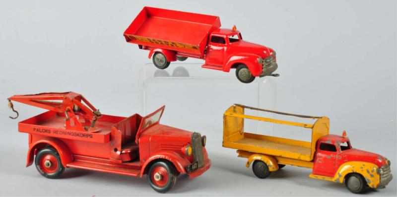 Appraisal: Lot of Diecast Tin Tekno Vehicle Push Toys Description Made