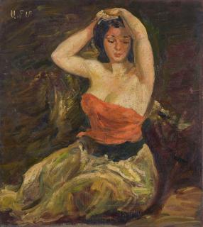 Appraisal: ALEXANDER BASHBEUK-MELIKIAN ARMENIAN - Putting Her Hair Up oil on