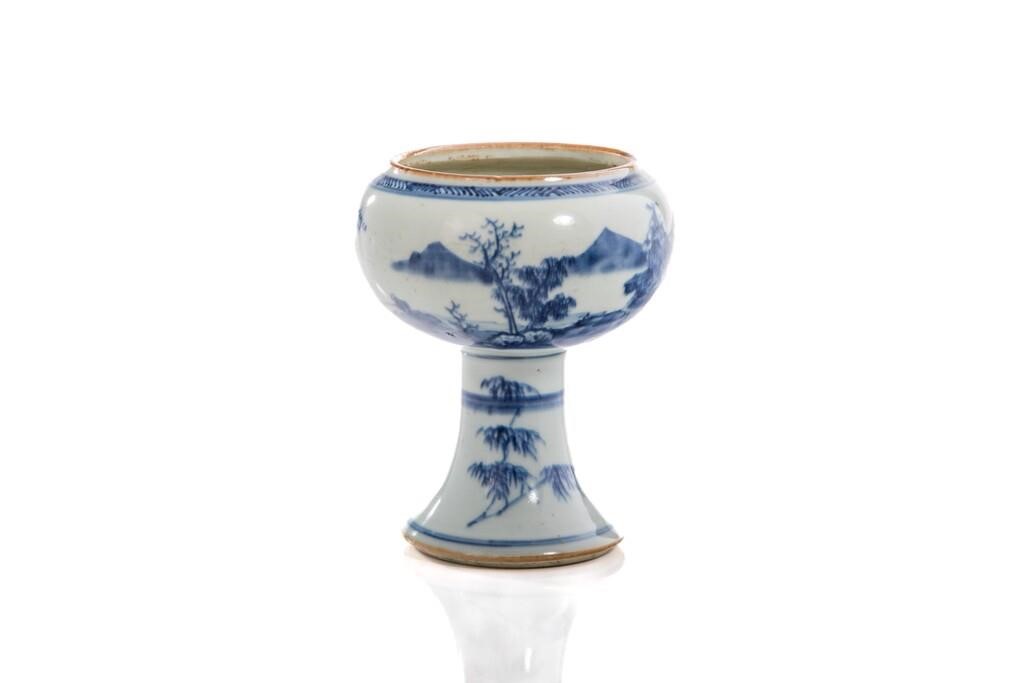 Appraisal: Chinese painted with a continuous landscape scene to the body