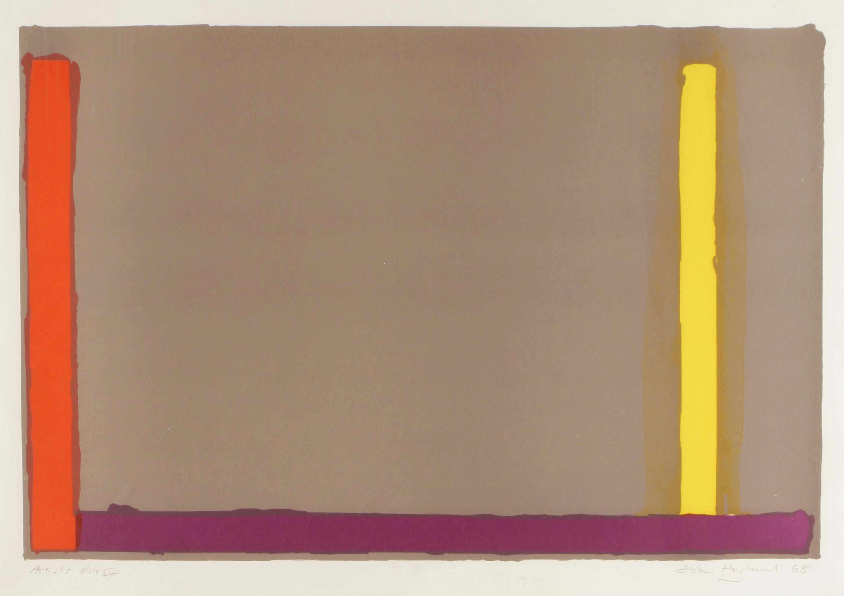 Appraisal: John Hoyland British - Small Grey Swiss Lithograph in colors