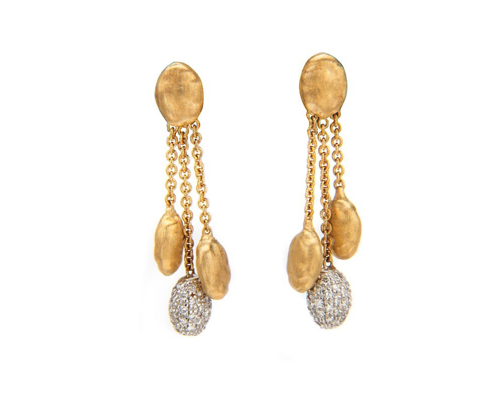 Appraisal: MARCO BICEGO K Gold and Diamond Siviglia Pendant Earrings MARCO