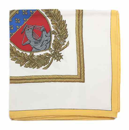 Appraisal: An Hermes Silk Scarf in a 'Les Armes de Paris'