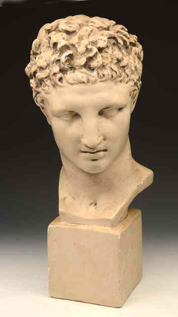 Appraisal: A PLASTER BUST after the Antique a classical male subject