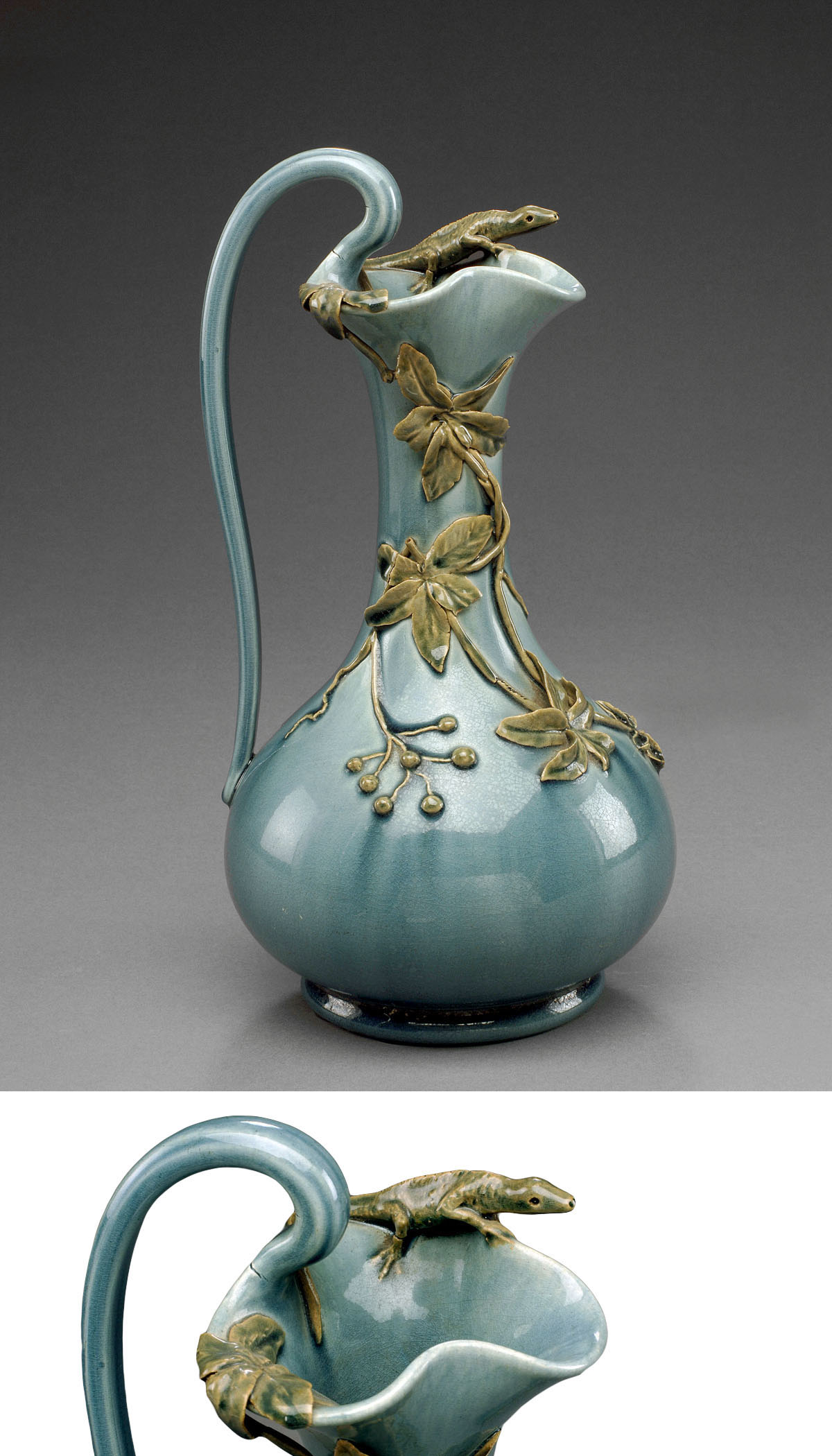 Appraisal: RARE CHELSEA KERAMIC ART WORKS EWER HUGH C ROBERTSON CIRCA