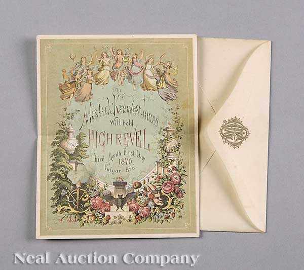 Appraisal: Mardi Gras Mistick Krewe of Comus Ball Invitation and Envelope