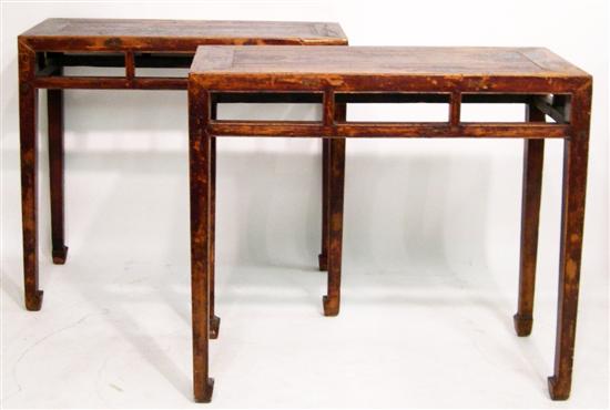 Appraisal: Pair of Chinese writing tables th C rectangular top over