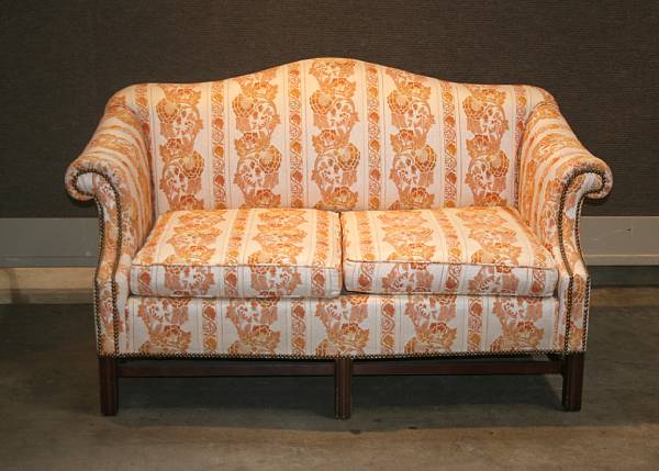 Appraisal: A Victorian style walnut settee height in width ft in