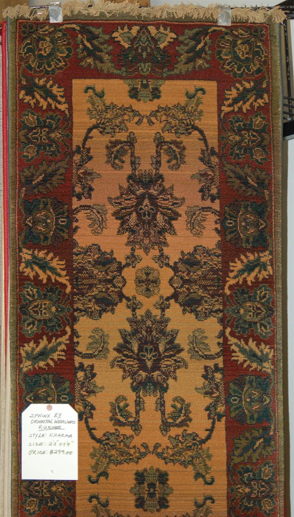 Appraisal: SPHINX BY ORIENTAL WEAVERS RUNNER having a gold field red