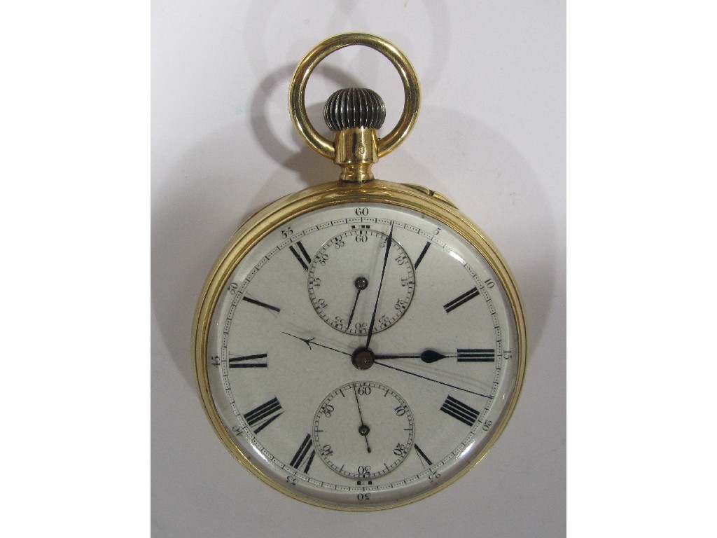 Appraisal: Eighteen carat gold open faced pocket watch with white dial