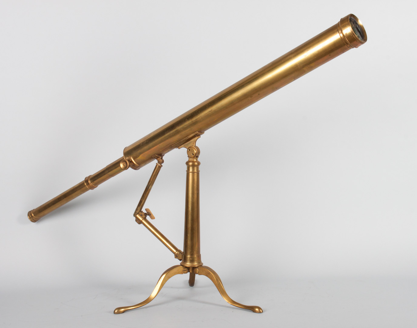 Appraisal: Victorian brass telescope and stand mid- th century signed Charles