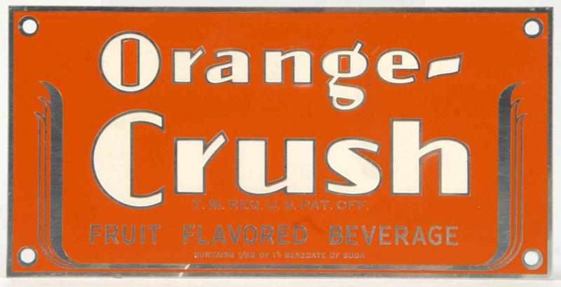 Appraisal: s Aluminum Orange Crush Sign Description Nice deco styling Beautiful