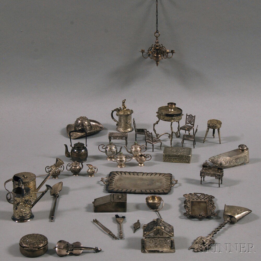 Appraisal: Collection of Small Mostly Silver Decorative and Figural Objects including