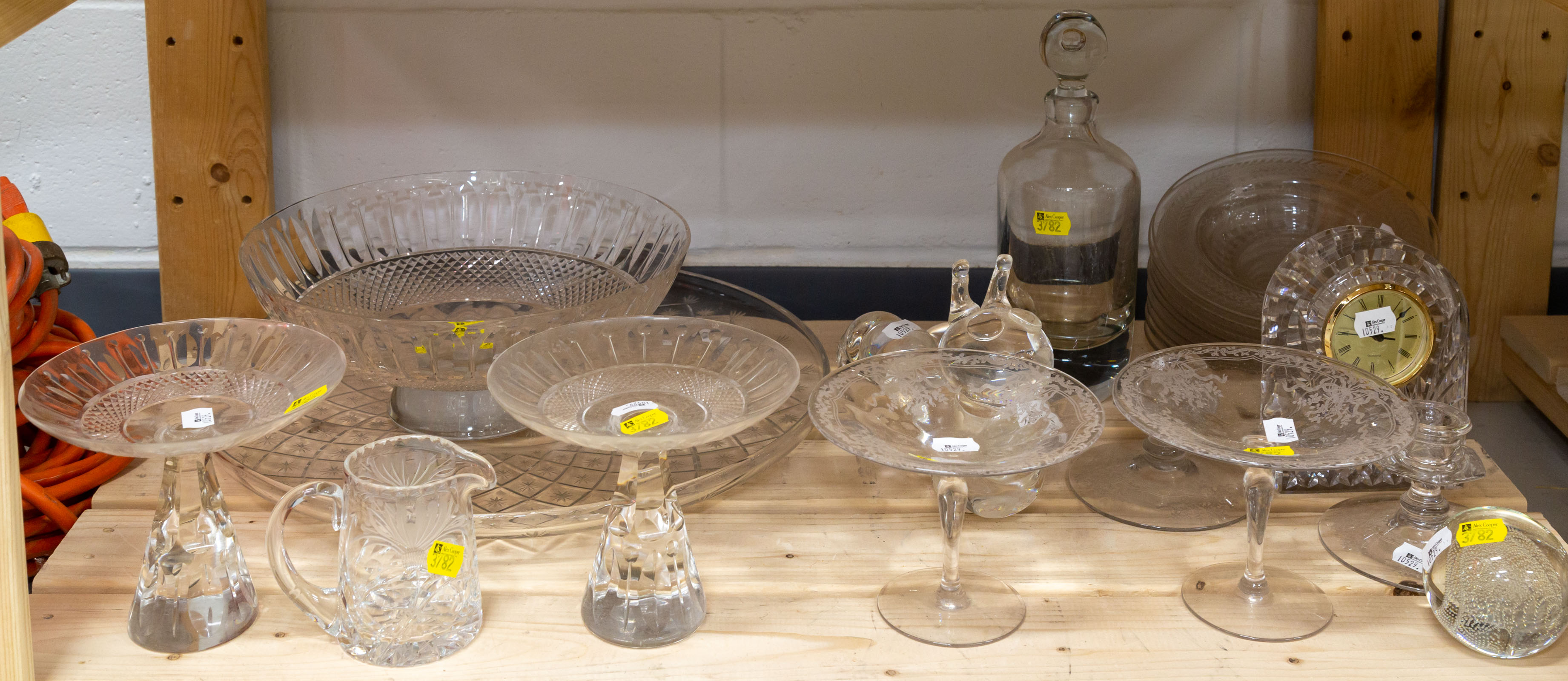 Appraisal: SELECTION OF CUT GLASS TABLEWARE ART GLASS Including an Art