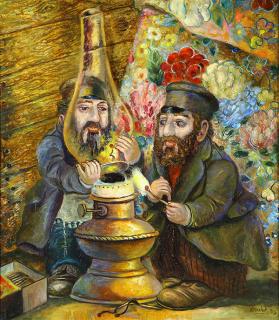 Appraisal: Painting Alexander Kanchik Alexander Kanchik Moldavian b Lighting the Oil