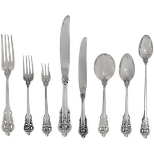 Appraisal: A Wallace Grand Baroque Silver Flatware Service th Century comprising