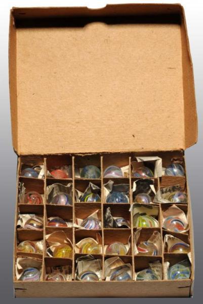 Appraisal: Lot of Small Swirl Marbles in Box Description Includes swirl