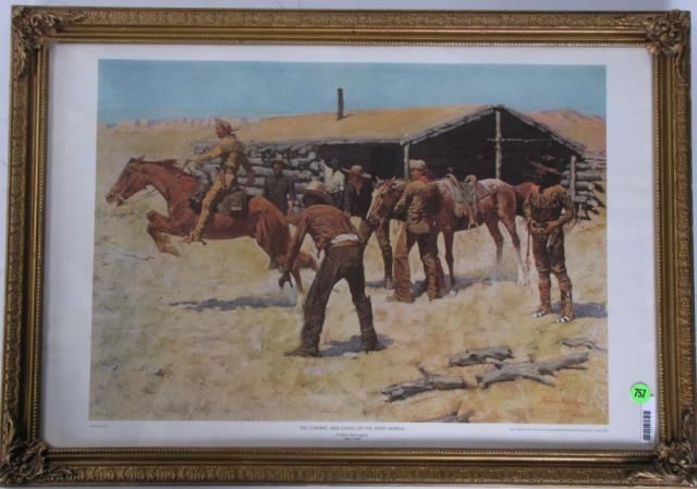 Appraisal: Two Frederick Remington Prints including ''The Coming and Going of