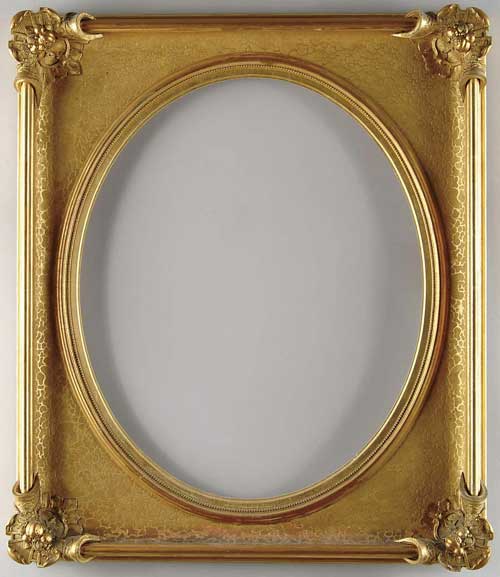 Appraisal: FINE TH CENTURY GILT FRAME WITH OVAL WINDOW Rectangular shape