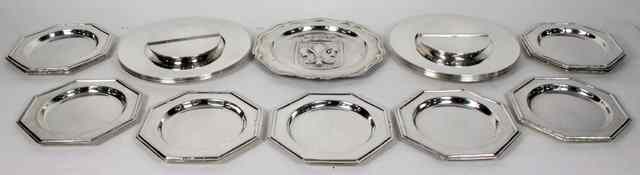 Appraisal: A set of twelve Spanish silver plated octagonal plates cm