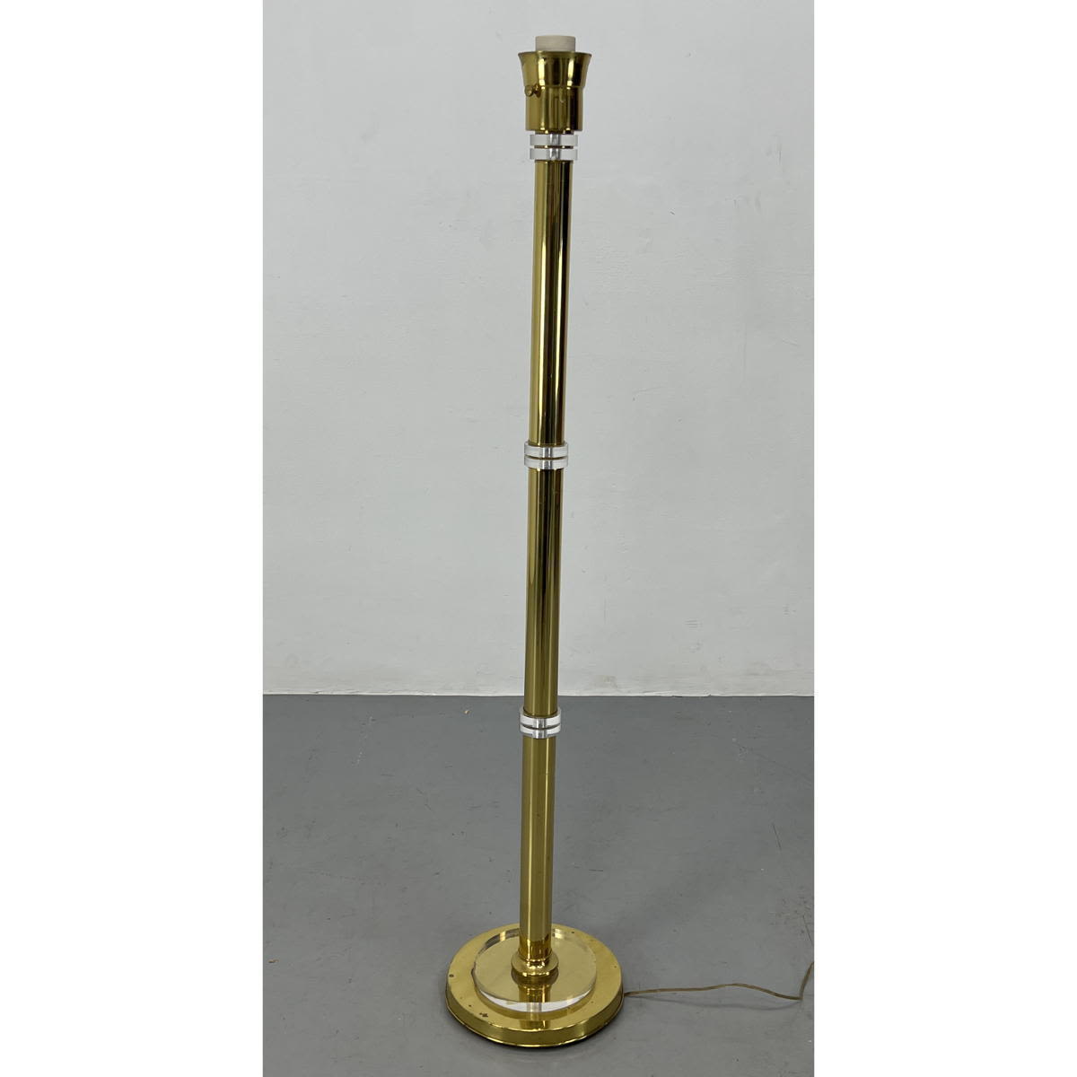 Appraisal: Modernist Brass Tone Metal Lucite Accents Floor Lamp Dimensions H