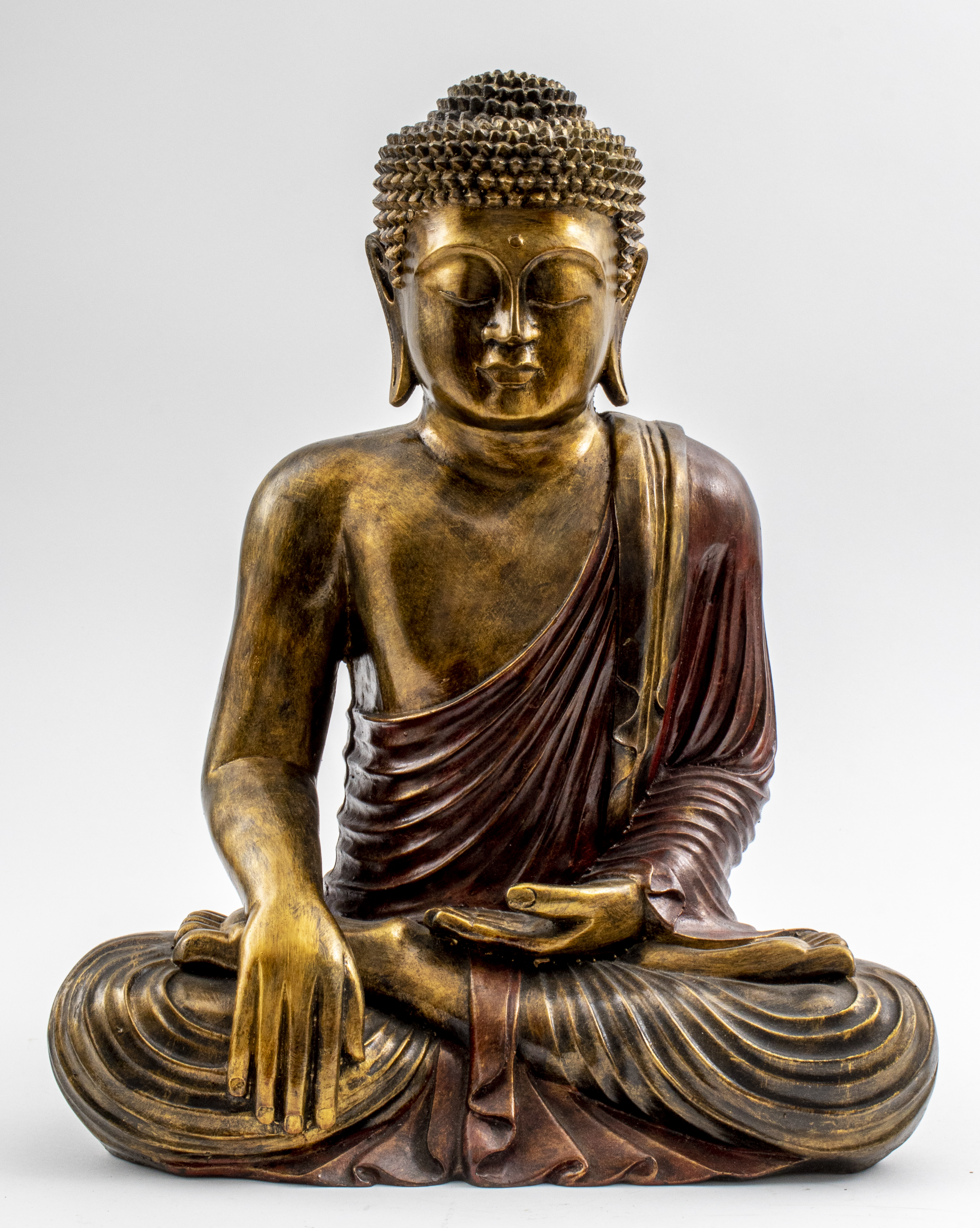 Appraisal: AMRITA SINGH GILT BUDDHA STATUE Amrita Singh designed gilt painted