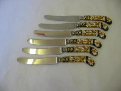 Appraisal: A SET OF SIX ROYAL CROWN DERBY CAKE KNIVES the