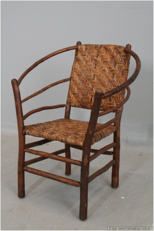 Appraisal: SIGNED OLD HICKORY HOOP ARMCHAIR W x H x D