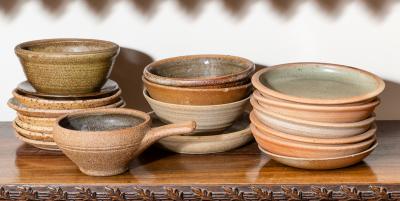 Appraisal: Leach Pottery a quantity of stoneware including side plates and