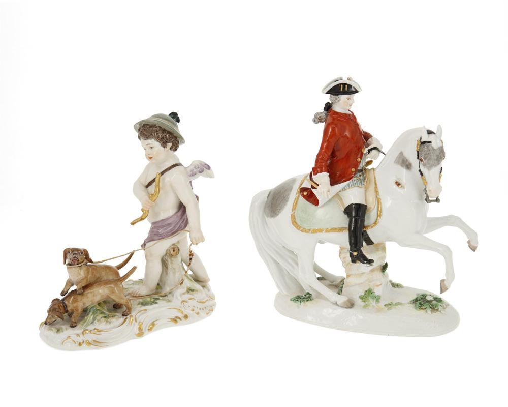 Appraisal: Two Meissen porcelain figural groups Late th Early th Century