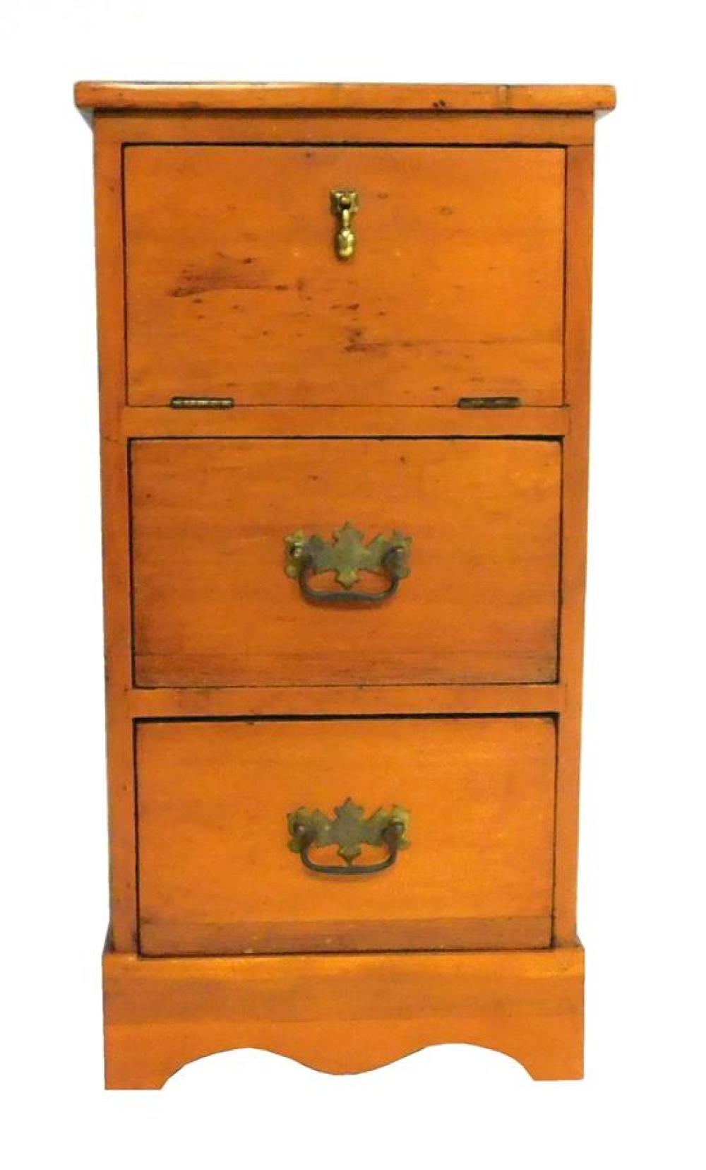 Appraisal: Stacked cabinet one pull down door over two drawers with